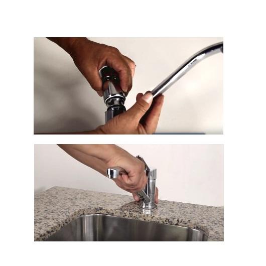 Como reparar un monocomando de cocina con perdida Comercio Sanitario